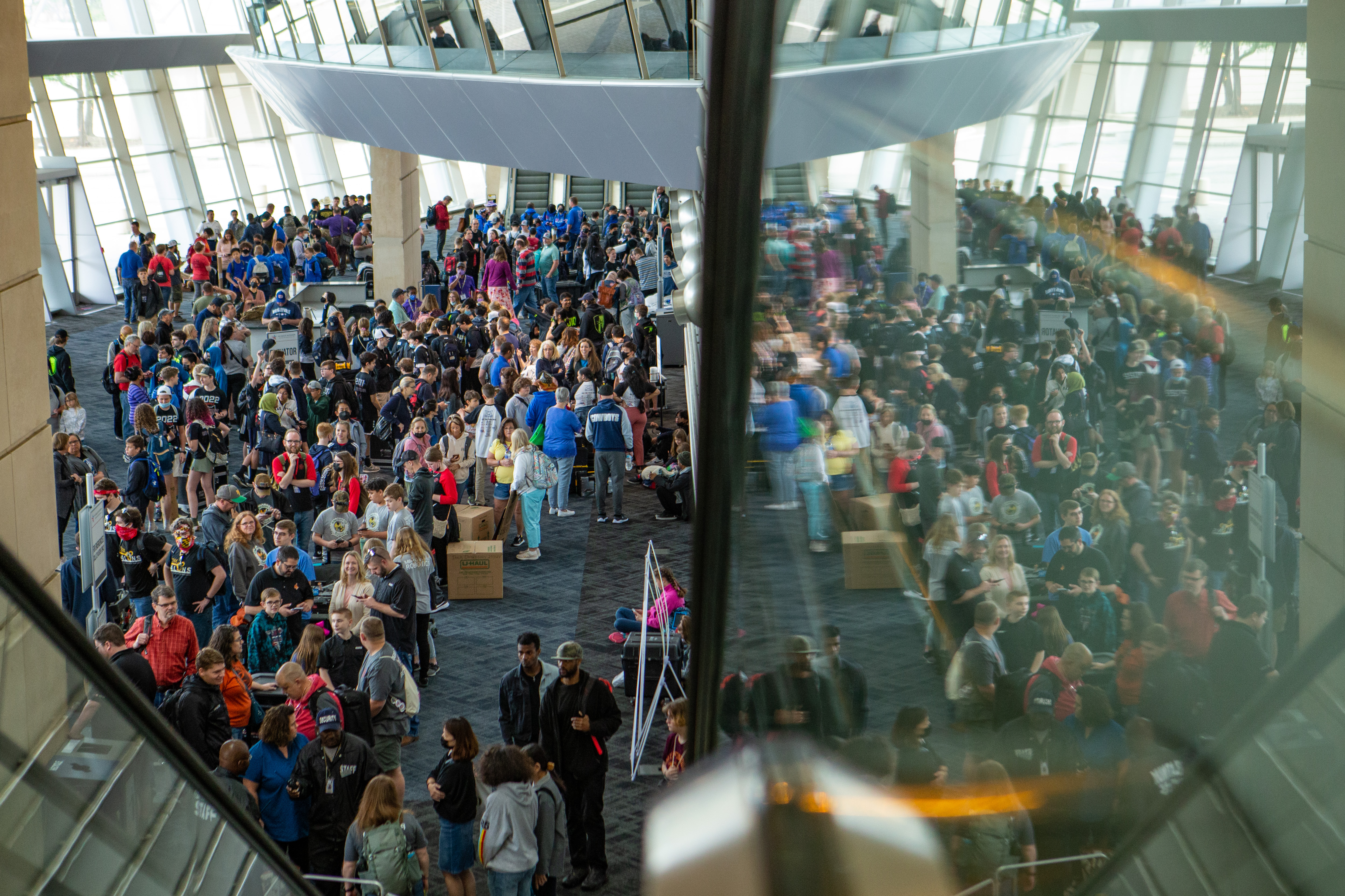 Waiting for doors to open at VEX Worlds 2022.jpg