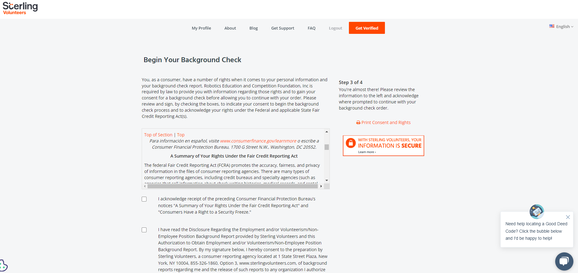 background check step 10a