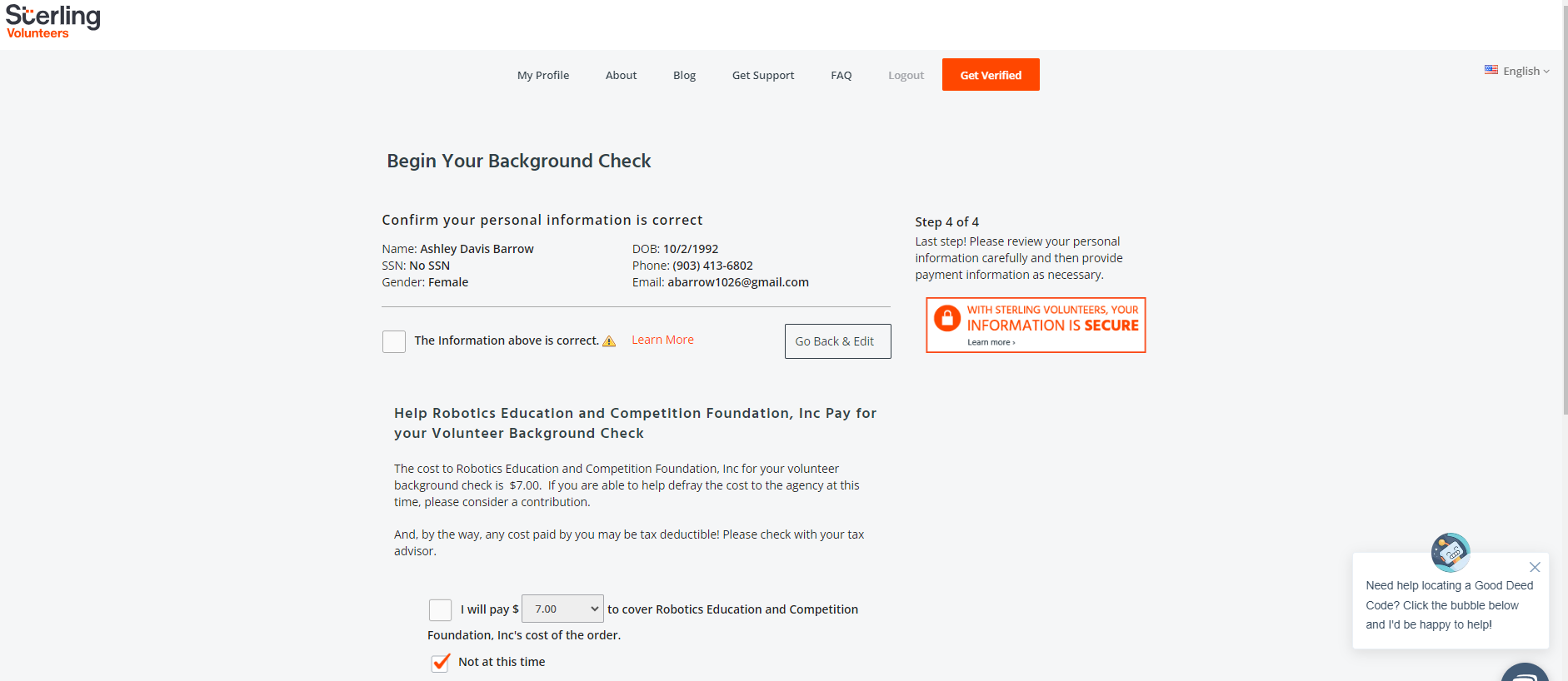 background check step 11a